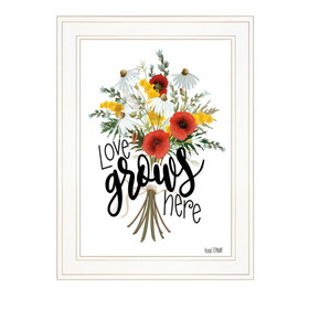 "Love Grows Here" by HOUSE FENWAY, Ready to Hang Framed Print, White Frame B06788996