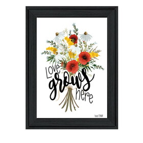 "Love Grows Here" by HOUSE FENWAY, Ready to Hang Framed Print, Black Frame B06788997