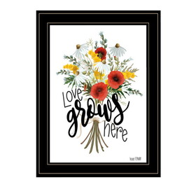 "Love Grows Here" by House Fenway, Ready to Hang Framed Print, Black Frame B06788998