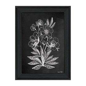 "Vintage Chalkboard Flowers" by House Fenway, Ready to Hang Framed Print, Black Frame B06789000