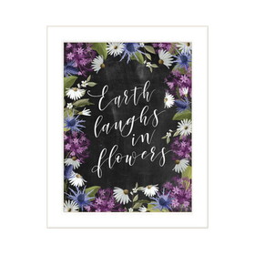"Earth Laughs in Flowers" by House Fenway, Ready to Hang Framed Print, White Frame B06789009