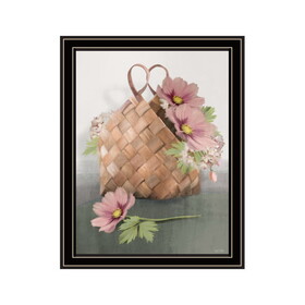 "Farmhouse Daisy Basket" by House Fenway, Ready to Hang Framed Print, Black Frame B06789020