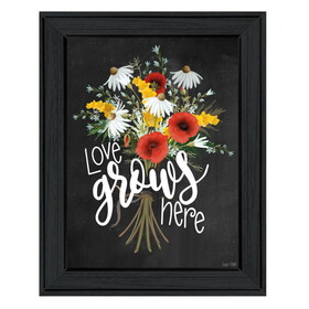 "Love Grows Here" by House Fenway, Ready to Hang Framed Print, Black Frame B06789051