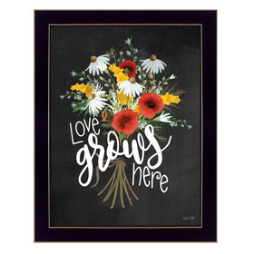 "Love Grows Here" by House Fenway, Ready to Hang Framed Print, Black Frame B06789053