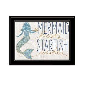 "Mermaid Kisses Starfish Wishes" by Kate Sherrill, Ready to Hang Framed Print, Black Frame B06789115