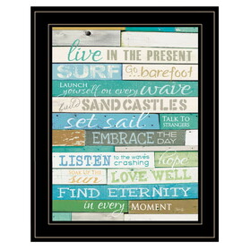 "Live in the Present" by Marla Rae, Ready to Hang Framed Print, Black Frame B06789183