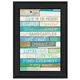 "Live in the Present" by Marla Rae, Ready to Hang Framed Print, Black Frame B06789185