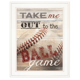 "Take Me Out to the Ball Game" by Marla Rae, Ready to Hang Framed Print, White Frame B06789186