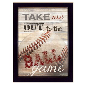 "Take Me Out to the Ball Game" by Marla Rae, Ready to Hang Framed Print, Black Frame B06789188