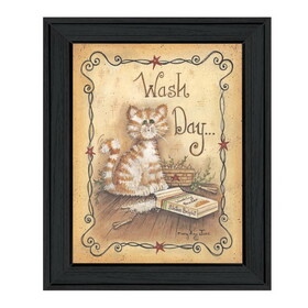 "Wash Day" by Mary Ann June, Ready to Hang Framed Print, Black Frame B06789221