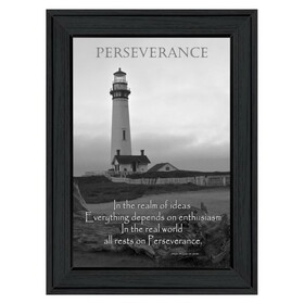 "Perseverance (Grayscale)" by Trendy Decor 4U, Ready to Hang Framed Print, Black Frame B06789227