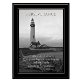 "Perseverance (Grayscale)" by Trendy Decor 4U, Ready to Hang Framed Print, Black Frame B06789228