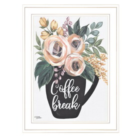"Coffee Break" by Michele Norman, Ready to Hang Framed Print, White Frame B06789238