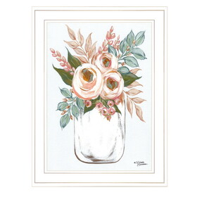 "Floral Jar" by Michele Norman, Ready to Hang Framed Print, White Frame B06789242