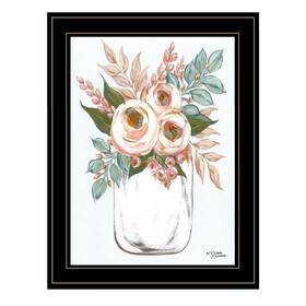 "Floral Jar" by Michele Norman, Ready to Hang Framed Print, Black Frame B06789243