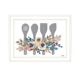 "Fall Floral Baking Utensils" by Michele Norman, Ready to Hang Framed Print, White Frame B06789244