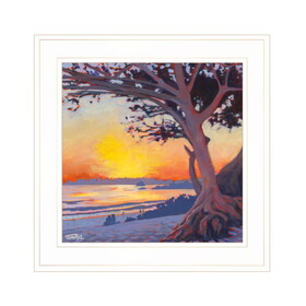 "Carmel Beach" by Jim Musial, Ready to Hang Framed Print, White Frame B06789259