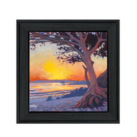 "Carmel Beach" by Jim Musial, Ready to Hang Framed Print, Black Frame B06789260