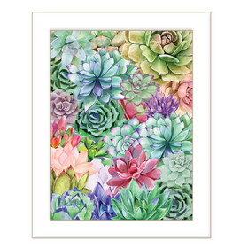 "Succulents Paradise" by Seven Trees Design, Ready to Hang Framed Print, White Frame B06789291