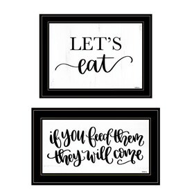 "Let's Eat/Feed Them" 2-Piece Vignette by Imperfect Dust, Ready to Hang Framed Print, Black Frame B06789368