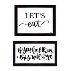 "Let's Eat/Feed Them" 2-Piece Vignette by Imperfect Dust, Ready to Hang Framed Print, Black Frame B06789369