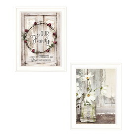 "Our Family Blossoms" 2-Piece Vignette by Lori Deiter, Ready to Hang Framed Print, White Frame B06789431