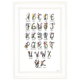 "Flower Alphabet" by House Fenway, Ready to Hang Framed Print, White Frame B06789537