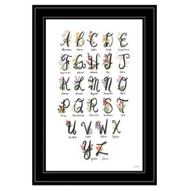 "Flower Alphabet" by House Fenway, Ready to Hang Framed Print, Black Frame B06789538