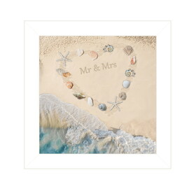 "Marriage is a Beach" by Trendy Decor 4U, Ready to Hang Framed Print, White Frame B06789593