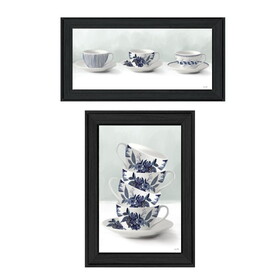 Tea tower with Cups and Sauces Vignette is by Artisan House Fenway, Ready to Hang Framed Print, Black Frame B06789653