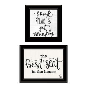 "The Best Seat in the House" 2-Piece Vignette by Fearfully Made Creations, Ready to Hang Framed Print, Black Frame B06789668