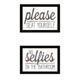 "No Selfies When Seated" 2-Piece Vignette by Marla Rae, Ready to Hang Framed Print, Black Frame B06789679