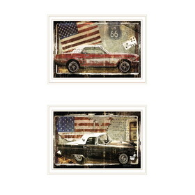"Vintage Classics Collection" 2-Piece Vignette by Sophie 6, Ready to Hang Framed Print, White Frame B06789693