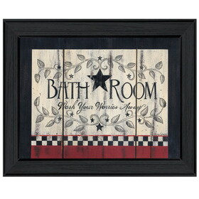 "Bathroom" by Linda Spivey, Ready to Hang Framed Print, Black Frame B06789709