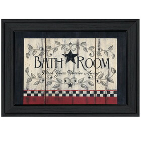 "Bathroom" by Linda Spivey, Ready to Hang Framed Print, Black Frame B06789713