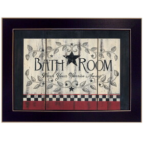 "Bathroom" by Linda Spivey, Ready to Hang Framed Print, Black Frame B06789714