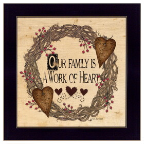 "Our Family is a work of the Heart" Linda Spivey, Ready to Hang Framed Print, Black Frame B06789732
