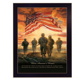 "Bless Americas' Heroes" by Bonnie Mohr, Printed Wall Art, Ready to Hang Framed Poster, Black Frame B06789736