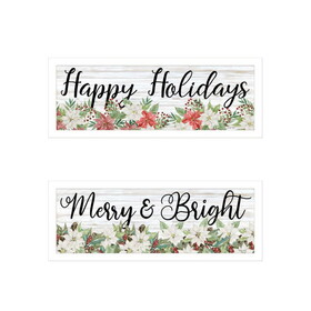 Trendy Decor 4U"Merry & Bright Holiday; Happy Holidays to YOU" Framed Wall Art for Living Room, Wall Art Print for Home Decor, Bedroom Wall Art by Cindy Jacobs B067P225692