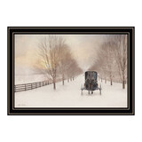 Trendy Decor 4U Snowy Amish Lane Black Framed Wall Art for Living Room, Bedroom Wall Art Print for Home Decor by Lori Deiter B067P255245