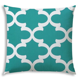 FLANNIGAN Turquoise Indoor/Outdoor Pillow - Sewn Closure B06892336