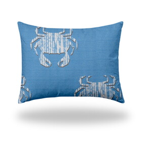 CRABBY Indoor/Outdoor Soft Royal Pillow, Envelope Cover with Insert, 12x16 B06893583