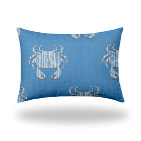 CRABBY Indoor/Outdoor Soft Royal Pillow, Zipper Cover w/Insert, 14x20 B06893606