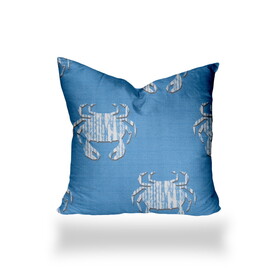 CRABBY Indoor/Outdoor Soft Royal Pillow, Zipper Cover w/Insert, 17x17 B06893641