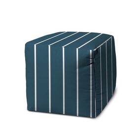 WINDRID Slate Teal Indoor/Outdoor Pouf - Zipper Cover with Polystyrene Bead Insert - 17 x 17 x 17 Cube B06894090
