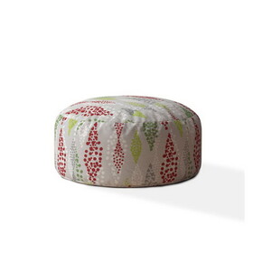 Indoor ANGELO FLOW Green Round Zipper Pouf - Cover Only - 24in dia x 20in tall B06894140