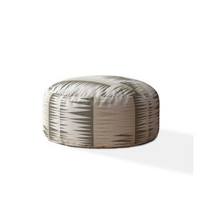 Indoor BANDELIER Blue/Taupe/Camel Tan Round Zipper Pouf - Cover Only - 24in dia x 20in tall B06894148