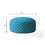 Indoor RETRO POLKA Coastal Blue Round Zipper Pouf - Stuffed - Extra Beads Included - 24in dia x 20in tall B06894173