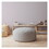 Indoor HANDWRITING Light Grey Round Zipper Pouf - Cover Only - 24in dia x 20in tall B06894236