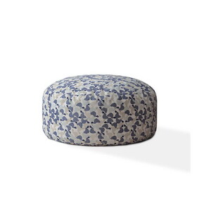 Indoor TURTLE LIFE Vintage Navy Round Zipper Pouf - Cover Only - 24in dia x 20in tall B06894252